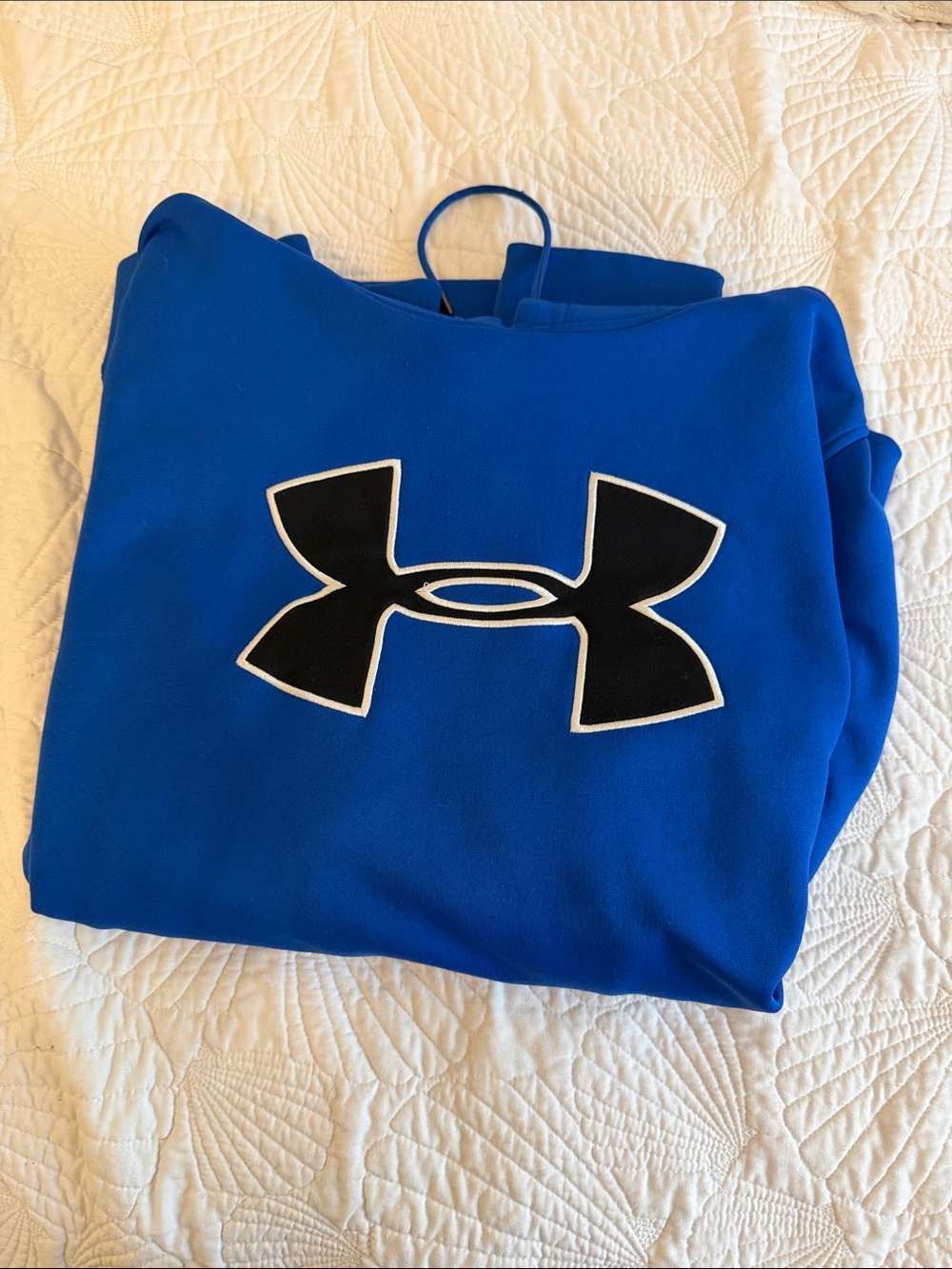Under Armour Royal Blue Pullover Hoodie with Black Logo